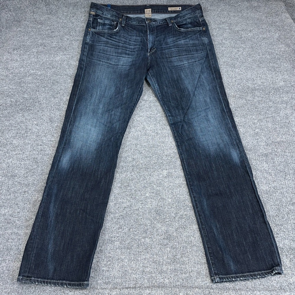 Citizens Of Humanity Sid Straight Blue Collar Jeans Mens 38x33‎ Dark Wash Faded